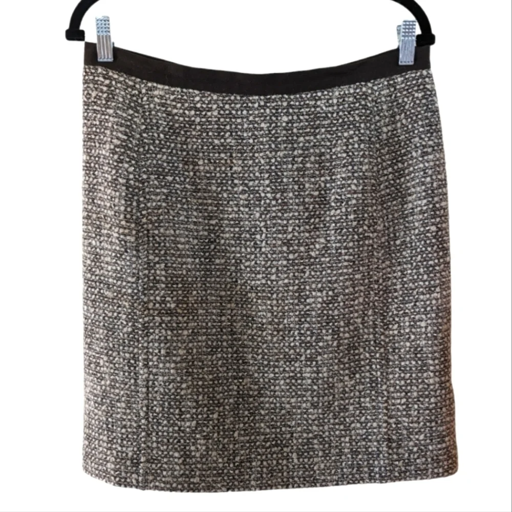 Talbot's Brown, black, gray & cream Wool Blend Tweed Pencil Skirt Size 8 Career - Picture 2 of 8